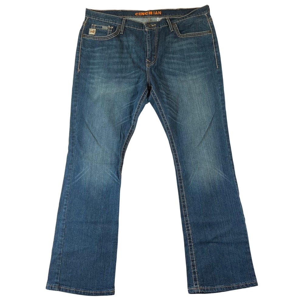 Cinch Ian Bootcut Jeans Mens 40x32 Slim Fit Medium Wash Denim MB54636001